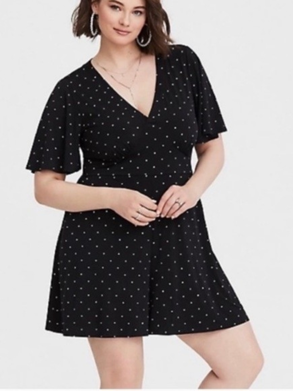 torrid Black Mini Dress with White Polka Dots